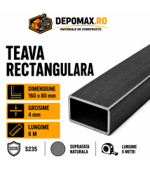 Teava rectangulara 160 x 80 x 4 mm, 6 metri